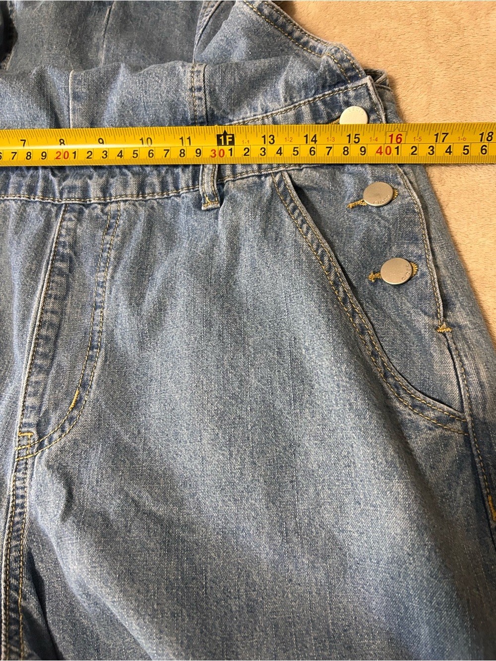 Cider Women's Denim Overalls Sz Med Denim Wide Leg Tie Hem 90s Inspired Utility - Picture 4 of 7